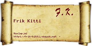 Frik Kitti névjegykártya